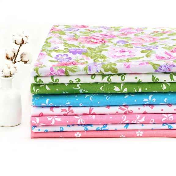 8pcs Cotton Fabric Squares, EEEkit 19.8 x 15.7'' Precut Quilting Patchwork Fabric for DIY Sewing