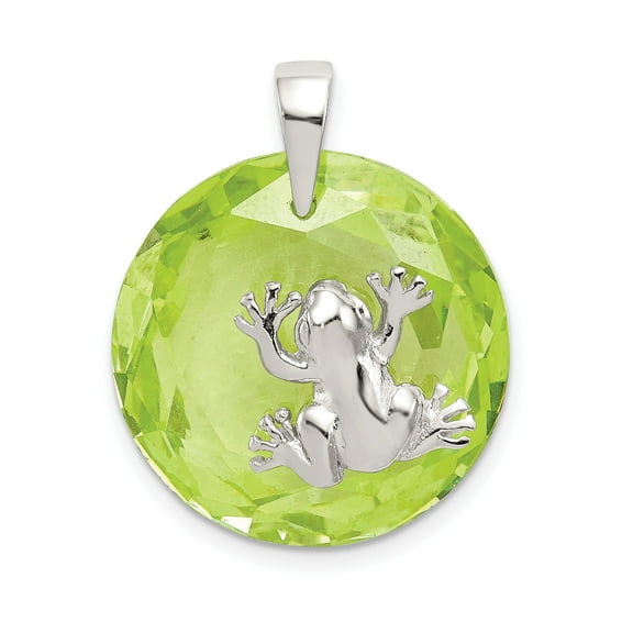 Sterling Silver Frog Pendant Necklace with Faceted Green Gemstone for Women, Nature-Inspired Animal Jewelry, Symbol of Luck, Whimsical and Elegant Style