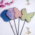 thumbnail image 2 of Butterfly Fan Imitation Flower Luo Shaped Fan Long And Short Handle Fan Hanfu Dance Retro Shooting Props Round Fan, 2 of 4