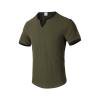 thumbnail image 4 of Pisexur T Shirts for Man , Mode Hommes Polyvalent Bloc de Couleur Mouvement Manches Courtes Blouses Col en V Vert Armée, m Chemises de Golf Hommes & Chemises Hommes, 4 of 4