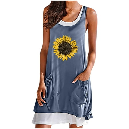 

Dress for Women 2022 Valentines Dress for Women Women s Summer Fashion Two Piece Set O Neck Sleeveless Casual Dresses Summer Savings Summer Dresses Womens Dress Pants Blue XL