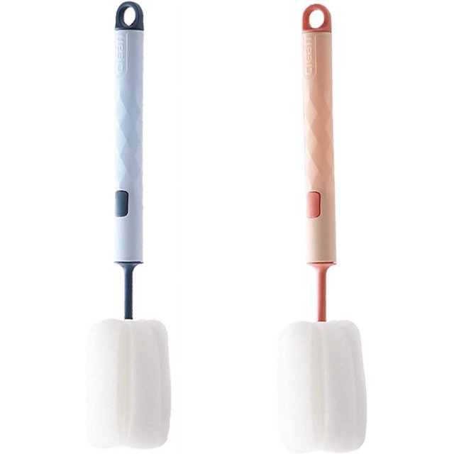 Jinsinto 2 Pcs Cleaner Brushes Reusable Bottle Brushes Long Handle Feeding Bottle Washing Brushes for Washing Coffee Tea Glass Cup