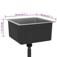 thumbnail image 2 of vidaXL 15.7-inch Kitchen Sink with Strainer, Top-Mount Sink Single Bowl, Black Stainless Steel, 2 of 9