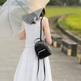 thumbnail image 4 of Linda mini mochila de cuero para mujer, linda mochila informal, bolsillos con cremallera, bandolera convertible, bolsos de hombro TUNC Sencillez, 4 of 4