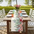 thumbnail image 4 of Table Runners 72 Inches Long Dress Scarves, Watercolor Roses Farmhouse Kitchen Table Runner, Coffee Tablerunners, Spring Flowers Leaves Butterflies Light Beige 14x72 Inch, 4 of 9