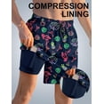 thumbnail image 3 of Axwujok Mens Swimming Trunks with Compression Liner Swim Shorts 7 inch Quick Dry Bathing Suit Anti Chafe Boardshorts, 3 of 5