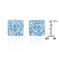 thumbnail image 5 of Dazzling Light Blue Square Shaped Cubic Zirconia Encrusted Stud Earrings, 5 of 5