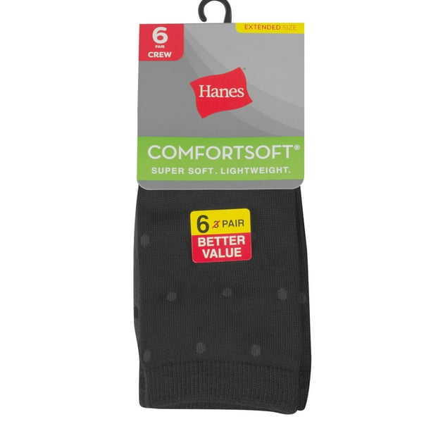 Hanes Hanes Women's ComfortSoft Crew Socks, 6 Pack