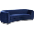 thumbnail image 2 of Meridian Furniture Julian Navy Velvet Sofa, 2 of 9