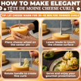 thumbnail image 4 of V TOWER Cheese Curler Slicer Stainless Steel Blade Wood Base 1 Pack, 4 of 9
