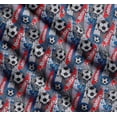 thumbnail image 3 of Soimoi Grey Cotton Cambric Fabric Brush Stroke & Football Sports Print Fabric by the Yard 56 Inch Wide, 3 of 7