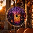 thumbnail image 2 of Halloween Skull Acrylic Puzzle Hanging Decor Set, Spooky Skeleton Ornaments for Wall Window Tree Indoor Party Purple, 2 of 6