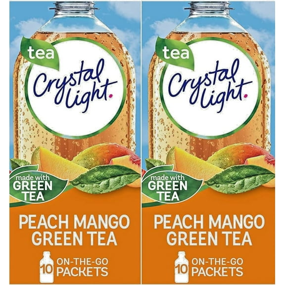 Crystal Light Peach Mango Green Tea Drink Mix 10 ct (2 Packs)