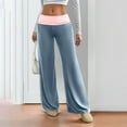thumbnail image 4 of LWavelet Soft Fabric High Waist Flared Pants Women Daily Casual Wear Royal Blue L, 4 of 6