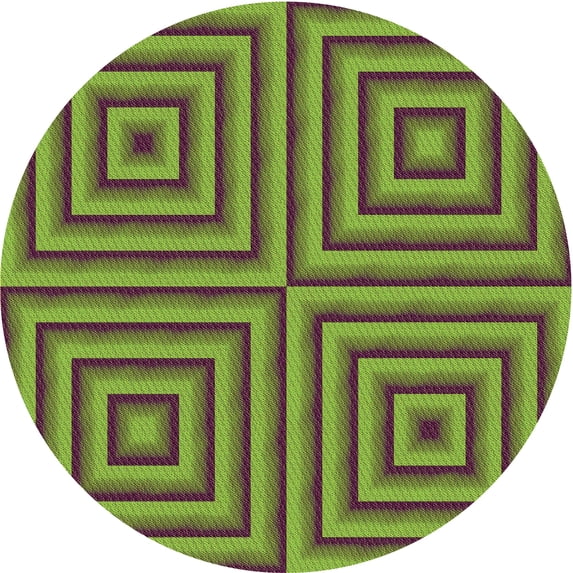Ahgly Company Indoor Round Patterned Dark Brown Area Rugs, 8' Round