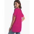 thumbnail image 2 of Women's Tshirts Casual V Neck Short Sleeve Loose Summer Tunic Tops, 2 of 6