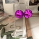 thumbnail image 5 of Pendientes de discoteca vintage de los años 70, pendientes de bola azul disco, estilo de moda, 5 of 5