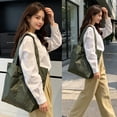 thumbnail image 5 of Foldable Nylon Shoulder Tote Bag with Zipper Closure, Large Capacity Lightweight Handbag for Travel, Work, Commute, and Daily Carry, 5 of 5