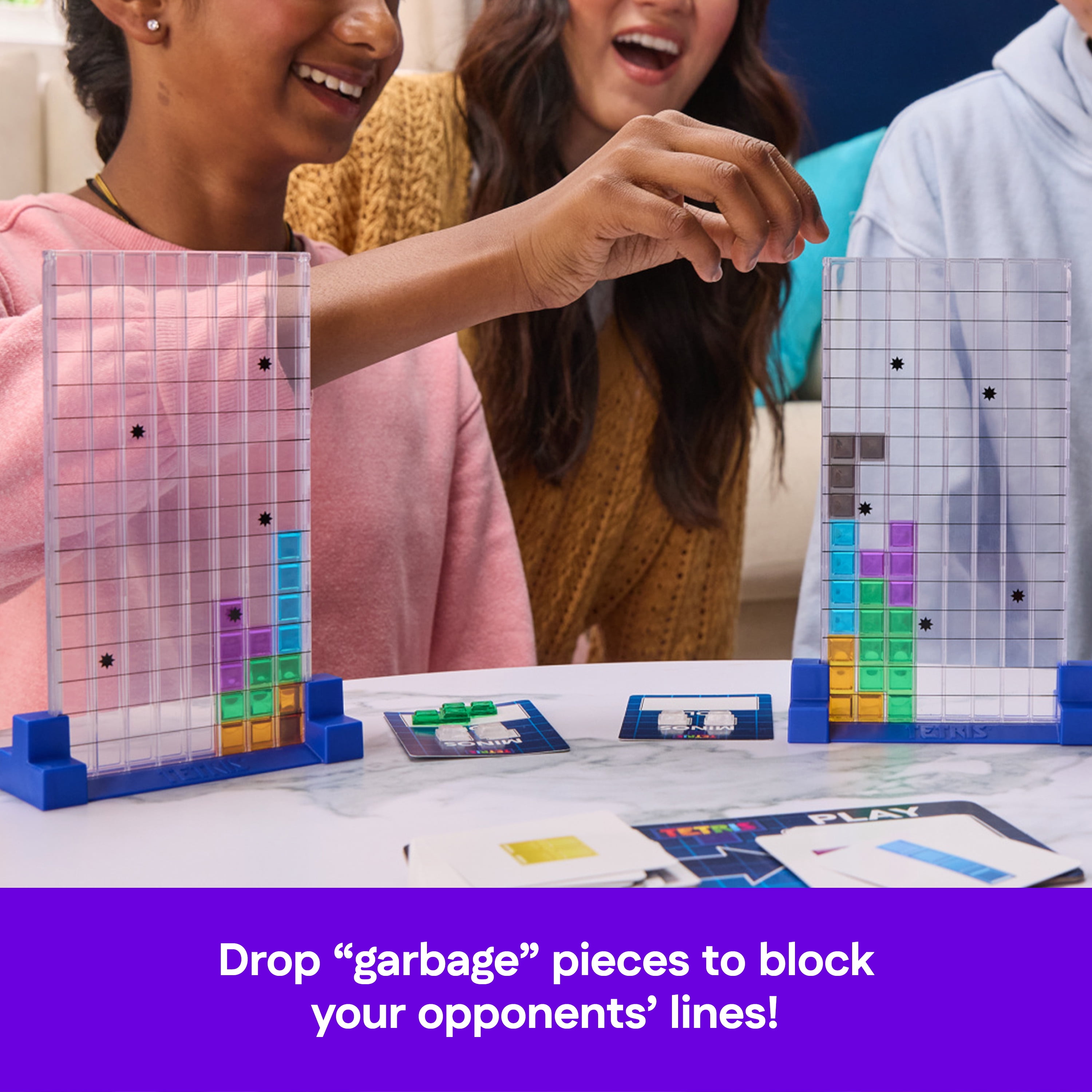Spin Master Games, Tetris: The Board Game, Play the Classic Puzzle Game Tetris in Real Life, Multiplayer Head-to-Head Puzzle Challenge for Kids, Adults & Family, 2-4 Players, for Ages 8 & Up