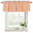 thumbnail image 2 of Peach Fuzz Valances for Windows, Decorative Rod Pocket Window Valance Curtains, Modern Pure Peach Fuzz Short Curtain Drapes for Kitchen/Bathroom/Living Room, 2 Panels, 60" W x 18" L, 2 of 8