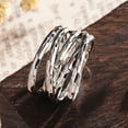 thumbnail image 3 of Vakki Women's Hammered Statement Ring Overlapping Crisscross Ring Size 5-9, 3 of 5