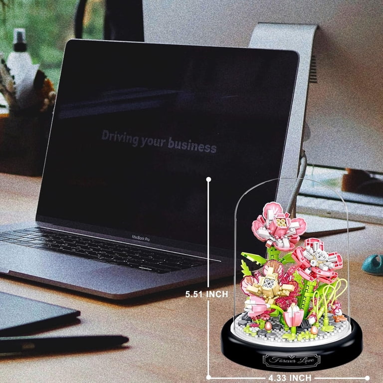 NAYIHOOP Gardenia Flowers Bouquet Building Sets Animals for Adults