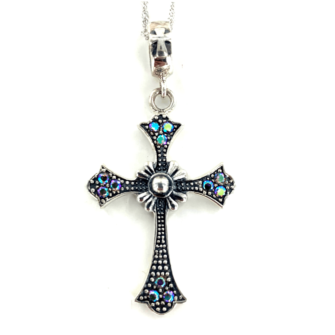 Antique Jeweled Cross - Necklace - Pendant
