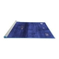 thumbnail image 2 of Ahgly Company Machine Washable Indoor Square Abstract Blue Contemporary Area Rugs, 5' Square, 2 of 4
