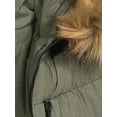 thumbnail image 3 of Swiss Tech Women's and Plus Bibbed Solarball Puffer Coat with Faux Fur Trimmed Hood, 3 of 5