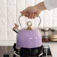 thumbnail image 1 of Hervidor de de material acero inoxible moderno, cocina de grado alimenticio de 2,5 l, hervidor de silbante para de cerámica eléctrica de Violeta DYNWAVEMX Tetera de estufa, 1 of 8