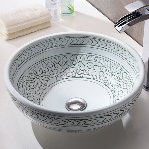 Anzzi Cadence Glass Circular Vessel Bathroom Sink Walmart Com Walmart Com