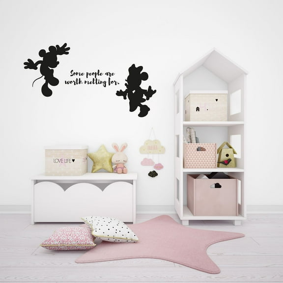 Some People Minnie Mickey Quote Disney Cartoon Quotes Wall Sticker Art Decal for Girls Boys Room Bedroom Nursery Kindergarten House Fun Home Decor Stickers Wall Art Vinyl Decoration Size (27x30 inch)