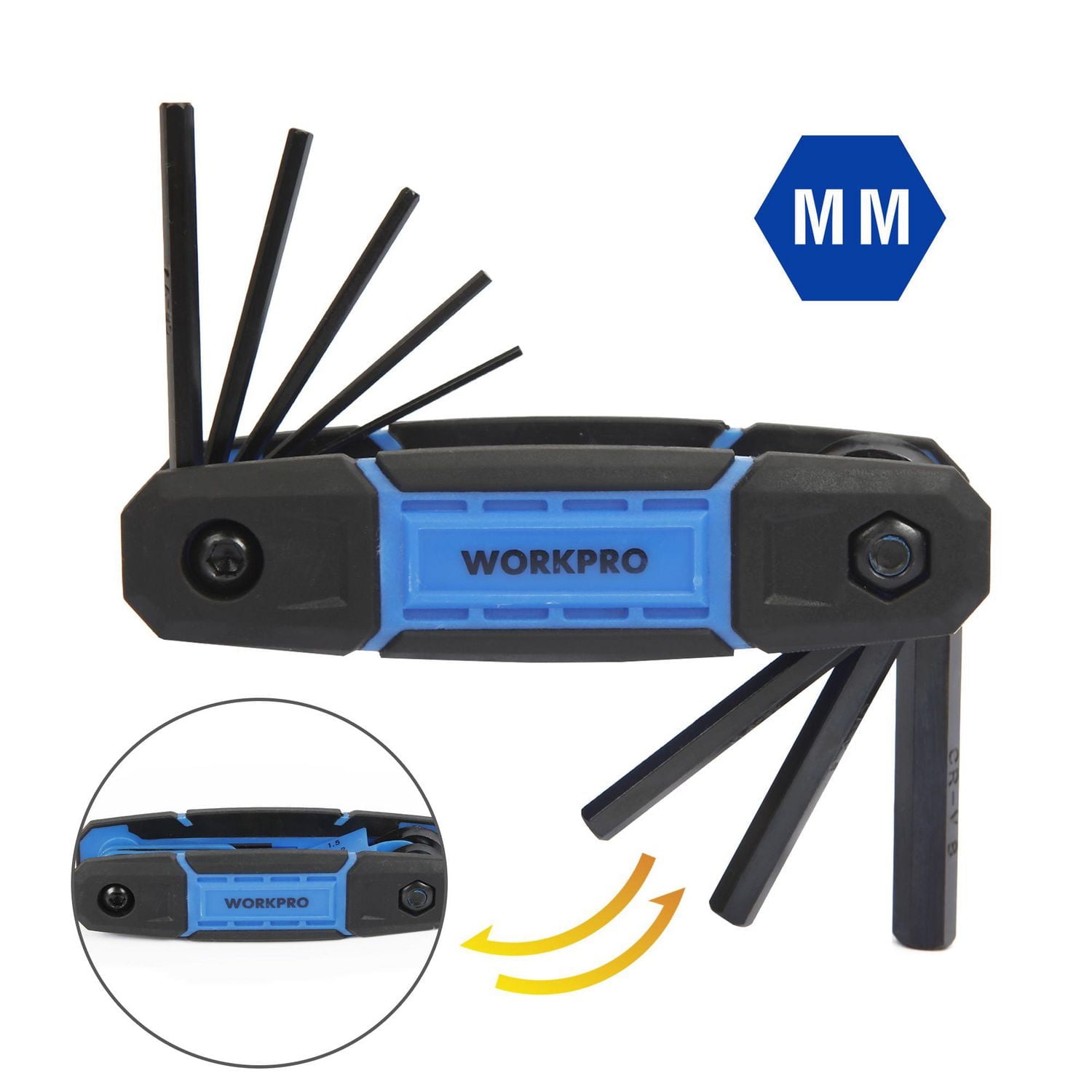 WorkPro Metric Hex Key Set - 8 Piece, Metric, CR-V steel