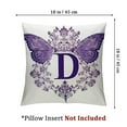 thumbnail image 4 of Monogram Initial D in Purple Diadem with Butterfly Detail Pillow Case, 4 of 7