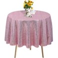 thumbnail image 1 of TRAHOO-Round Tablecloth Pink Gold Sequin 70" Wedding Sequence Tablecloths for Rounds Tables Baby Shower Tableskirts Christmas Linen Table Cloths, Fuchsia Pinks, 1 of 4