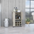 thumbnail image 3 of Modern Grey Bar Cart With Cabinet, 6 Built-in Wine , , Living Space Equipment Cabinet & Characteristic, Engineered Wood, 3 of 4