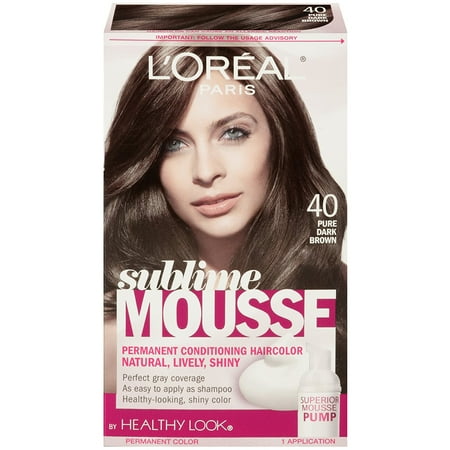 Hair Color Mousse - Sublime Mousse by Healthy Look Hair Color, 62 Light Chestnut Brown, A permanent conditioning hair color that provides beautiful, natural-looking color without.., By L'Oreal Paris