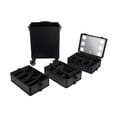 thumbnail image 5 of 4 in 1 Rolling Makeup Train Case, Professional Aluminum Makeup Travel Organizer Cosmetic Case, Cosmetology Caboodle Case on 360° Wheels, Beauty Storage Luggage Lockable, 5 of 7