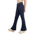 thumbnail image 4 of NAISIBABY Girls Flare Leggings with Side Pockets (5-16T), Stretchy High Waist Bell Bottoms Kids Yoga Dance Pants Navy 7T, 4 of 8