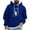 Blue, variant on Riecok Mens Hoodies Pullover Drawstring Solid Color Long Sleeve Tops with Pocket Comfortable Hooded Coat Beige 3XL