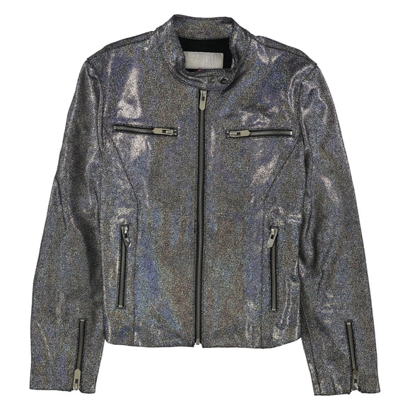 Chaqueta de cuero holográfica Mighty Company para mujer multicolor mediana