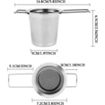 thumbnail image 2 of Tea Infuser Stainless Steel, Large Capacity Tea Strainer with Folding Double Handles, Extra Fine Mesh and Large Capacity Tea Infusers, to Steep Tea and Coffee, Hanging On Teapots, Mugs(Silver), 2 of 8