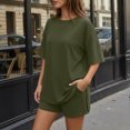 thumbnail image 5 of SUNBS 2 Piece Lounge Set for Women Matching Sets Oversized Top and Shorts Sweatsuit Travel Airport Outfit, 5 of 9