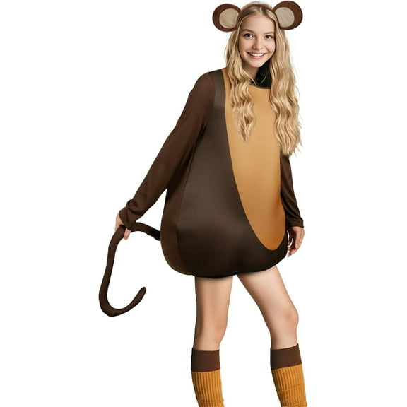 VZQI Animals Jumpsuit Costume Adult One-piece Unisex Adult Woman With Animal Hair Bands-Monkey