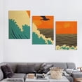 thumbnail image 4 of Shadudu Birds Canvas Wall Art Triptych Set Abstract Living Room Bedroom Decor 12"x16"x3pcs, 4 of 6