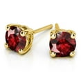 thumbnail image 2 of PJ Jewelry 2 Ct Ruby Round Stud Earrings, Yellow Gold-Plated, 2 of 4
