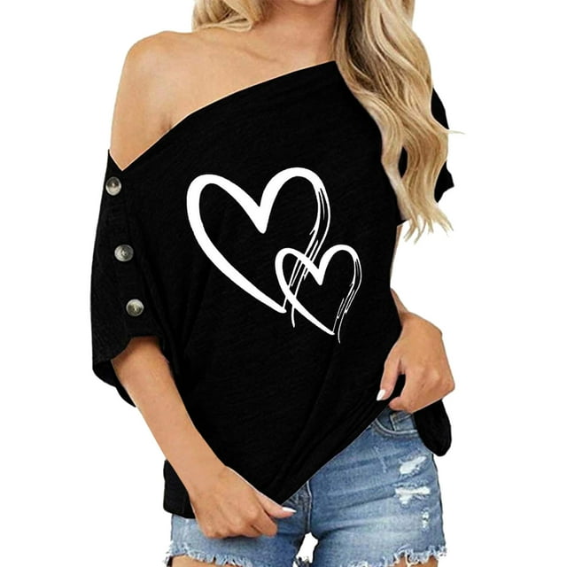 B91xZ T-Shirts pour Femmes, Coupe Ample, Manches Courtes, Basique Décontracté, Noir L