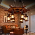 thumbnail image 5 of KPIBEST Rustic 6 Heads Chandelier Wood Industrial Ceiling Lamp Pendant Light Fixture, 5 of 15