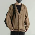 thumbnail image 4 of Suéter de manga larga para hombre, ropa popular coreana vintage, abrigos, novedad en sudaderas, jerséis, reseñas, cárdigan de punto original para hombre, 4 of 4