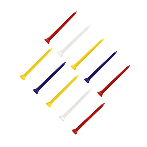 ZheElen 10 Pcs T-Shirts de Golf Incassables Professionnels en Plastique, Plus Durables et Clous en Plastique Couleur Mixte 70mm